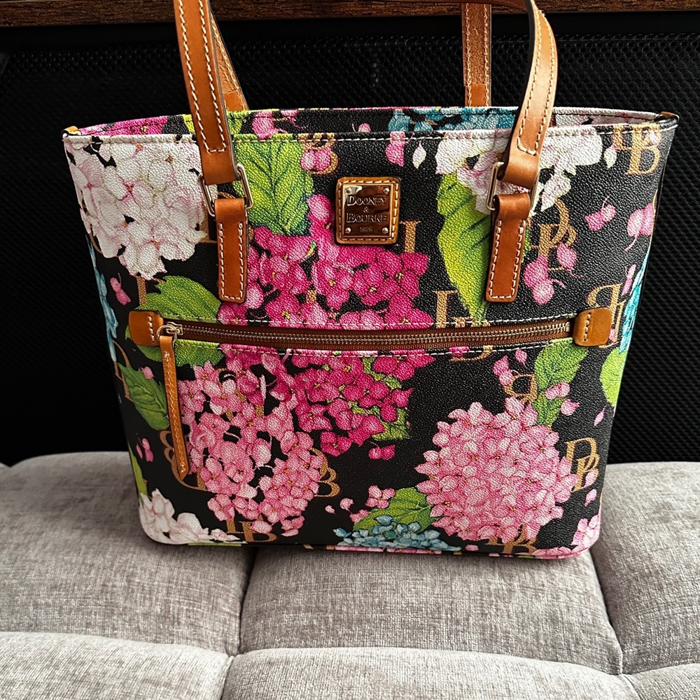 Dooney & Bourke Floral Tote - Black, Pink, Green